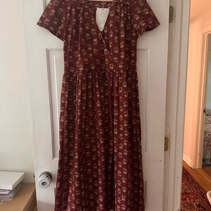 Floral Burgundy Dress